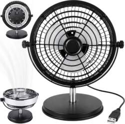 Galda ventilators ar USB-C barošanu, melns