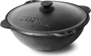 Cast iron cauldron with a flat
