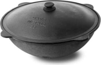 Cast iron cauldron with a round