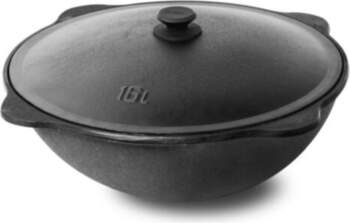 Cast iron cauldron with a flat