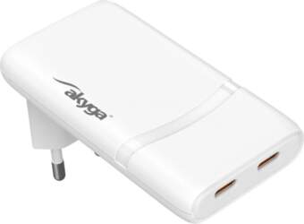 Akyga AK-CH-32 USB lādētājs, 2x USB-C