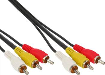 AV kabelis InLine 3x RCA male