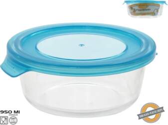 KITCHEN&GO apaļa stikla pusdienu kārba 950