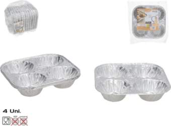 KITCHEN&GO alumīnija cepšanas formas, 4 gab