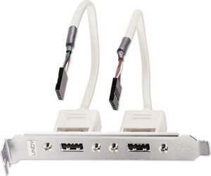 USB aizmugures panelis Lindy 2 Port