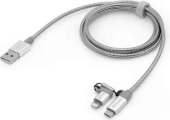 USB A uz Micro‑USB B/Lightning kabelis