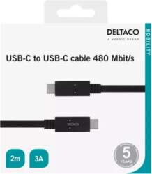 USB-C kabelis DELTACO USBC-2002M 2 m