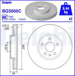DELPHI Bremžu diski BG5000C