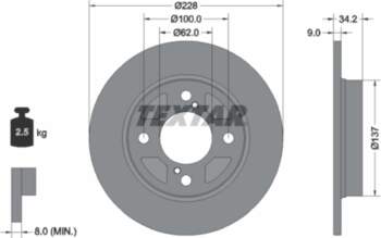 TEXTAR Bremžu diski 92303603