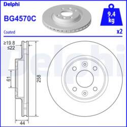 DELPHI Bremžu diski BG4570C