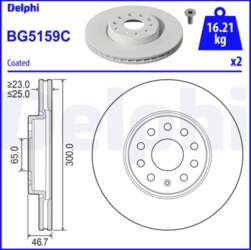 DELPHI Bremžu diski BG5159C