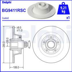DELPHI Bremžu diski BG9411RSC