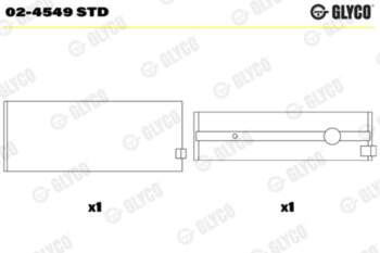 GLYCO Kloķvārpstas gultnis 02-4549 STD