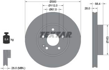 TEXTAR Bremžu diski 93123403