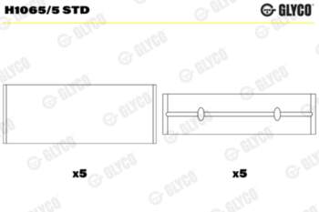 GLYCO Kloķvārpstas gultnis H1065/5 STD