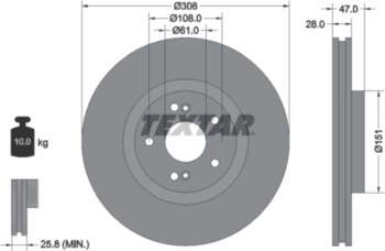 TEXTAR Bremžu diski 92174005