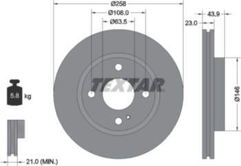 TEXTAR Bremžu diski 92176005