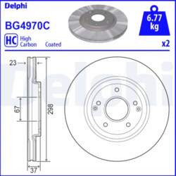 DELPHI Bremžu diski BG4970C