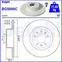 DELPHI Bremžu diski BG5090C