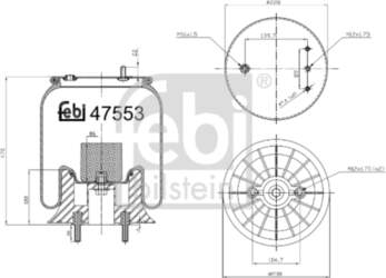 FEBI BILSTEIN Pneimo piekares spilvens 47553
