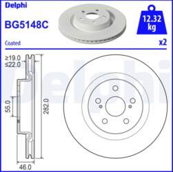 DELPHI Bremžu diski BG5148C