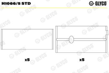 GLYCO Kloķvārpstas gultnis H1066/5 STD