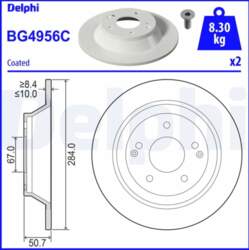 DELPHI Bremžu diski BG4956C