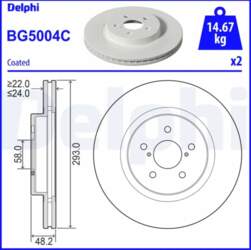 DELPHI Bremžu diski BG5004C