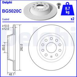 DELPHI Bremžu diski BG5020C