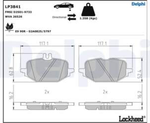 DELPHI Bremžu kluči LP3841