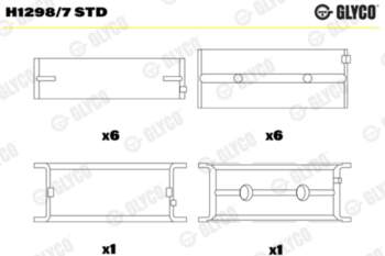 GLYCO Kloķvārpstas gultnis H1298/7 STD