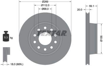 TEXTAR Bremžu diski 92068400