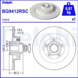 DELPHI Bremžu diski BG9412RSC