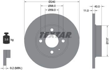 TEXTAR Bremžu diski 92061103