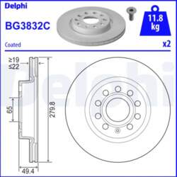 DELPHI Bremžu diski BG3832C