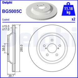 DELPHI Bremžu diski BG5005C