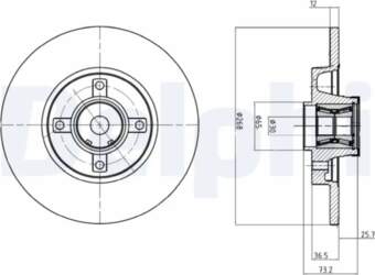 DELPHI Bremžu diski BG9053RSC