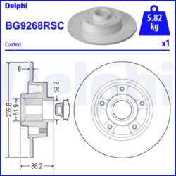 DELPHI Bremžu diski BG9268RSC