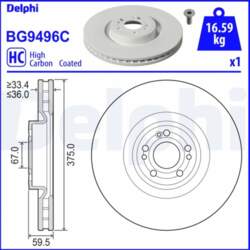 DELPHI Bremžu diski BG9496C