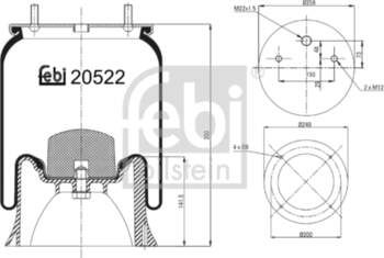 FEBI BILSTEIN Pneimo piekares spilvens 20522