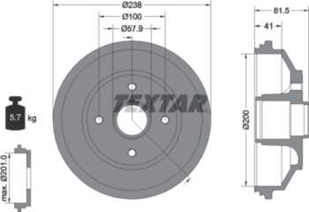 TEXTAR Bremžu trumulis 94043000