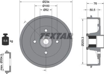 TEXTAR Bremžu trumulis 94042400