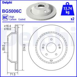 DELPHI Bremžu diski BG5006C