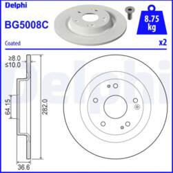 DELPHI Bremžu diski BG5008C