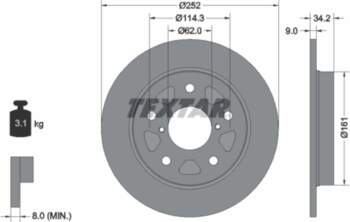 TEXTAR Bremžu diski 92305703