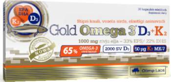 OLIMPLABS Gold Omega-3 D3+K2 kapsulas N30