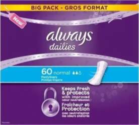 Always Liners Normal 60 gab.