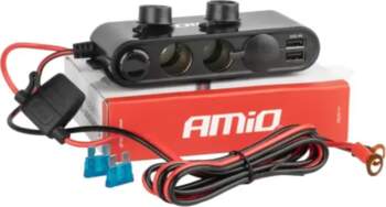 Extension socket with voltmeter AMIO-03782