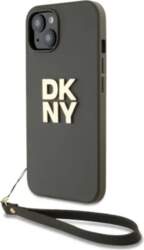 DKNY PU Leather Stack Logo Wrist