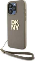 DKNY PU Leather Stack Logo Wrist